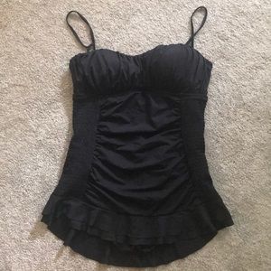 EUC Kenneth Cole XL Black Strapless Swimsuit